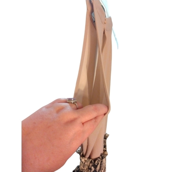 Halter Jumper Wide Leg J for Justify Beige Reptile Print Bottom Tie Belt L - Picture 6 of 11